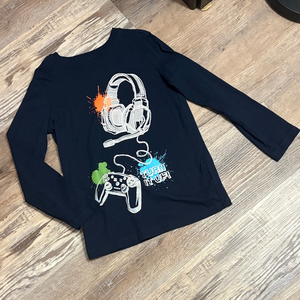 Carter's Navy Blue Gaming Headset Long Sleeve Tee